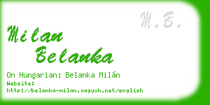 milan belanka business card